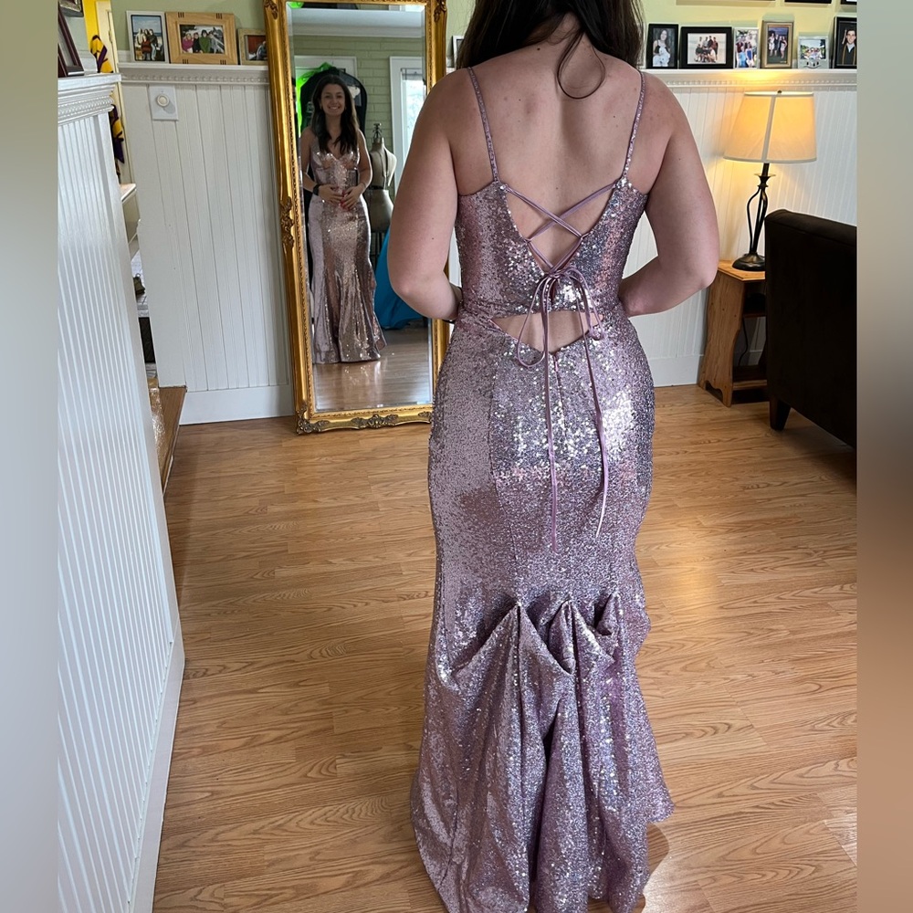 Mon Cheri Pink Prom Dress - Picture 2 of 4